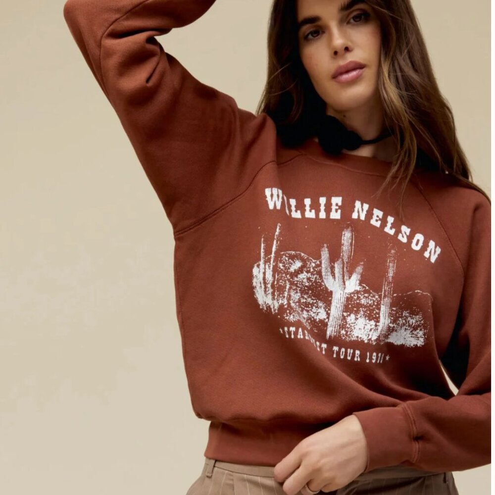 NWOT Willie Nelson Stardust Tour Raglan Crew | Sable